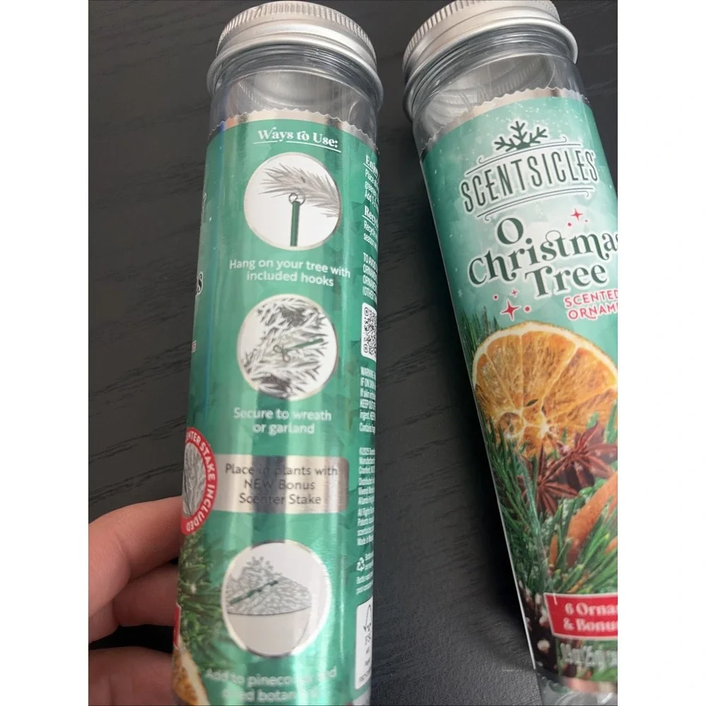 O Christmas Tree Scented Christmas Ornaments with Hooks - 2 Bottles 12 Sticks...